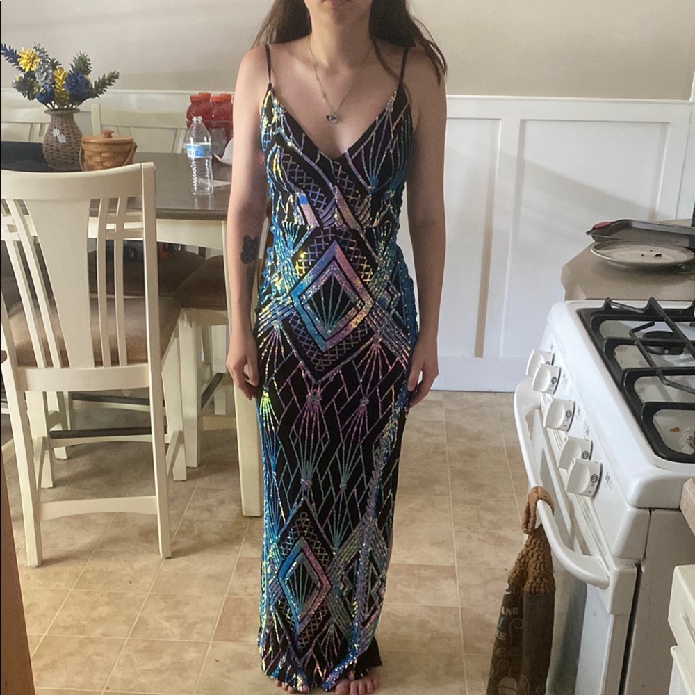Prom dress Dimond shaped multicolored